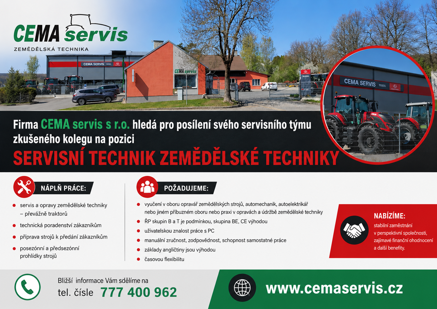 Inzerát — servisní technik